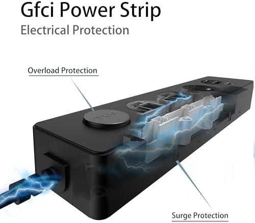 Ultimate IPX9 Weatherproof Outdoor Power Strip with 3 Outlets & 3 USB Ports (2 USB-C) – 5.18 FT Heavy-Duty Extension Cord for Versatile Power Solutions in Garden, Bathroom, Kitchen, Garage, and Office – Reliable Surge Protection & Fast Charging for All Devices