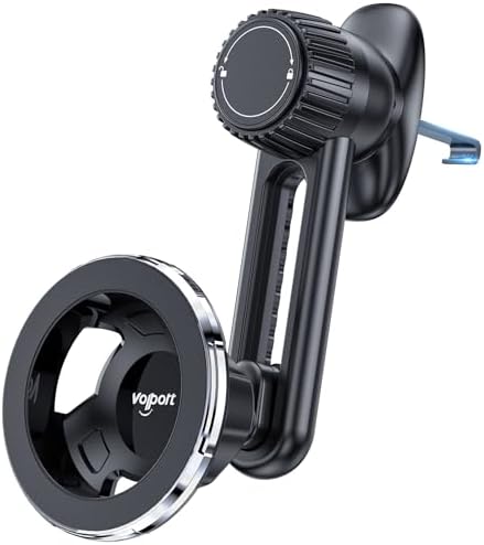 VOLPORT Magnetic Car Vent Phone Holder – Non-Blocking, Strong Grip Mount for i Phone 15/14/13 Pro Max/Mini/Plus with P-Socket Cases – Effortless Installation & Stylish Design for Hands-Free Navigation