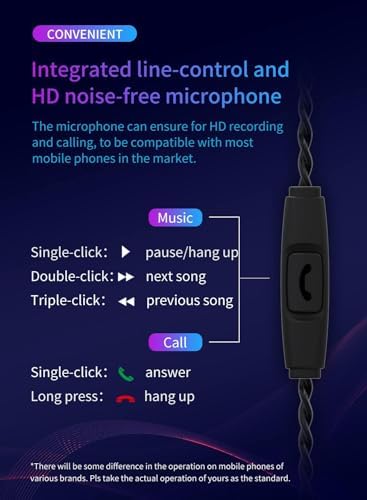 YINYOO KBEAR KS1 Wired In-Ear Monitors – Premium High-Resolution Noise-Canceling Earbuds for Musicians and Audiophiles – Unmatched Bass Performance and Crystal Clear Audio – Ergonomically Designed for Comfort and Wide Device Compatibility – Ideal for Live Performances and Everyday Listening