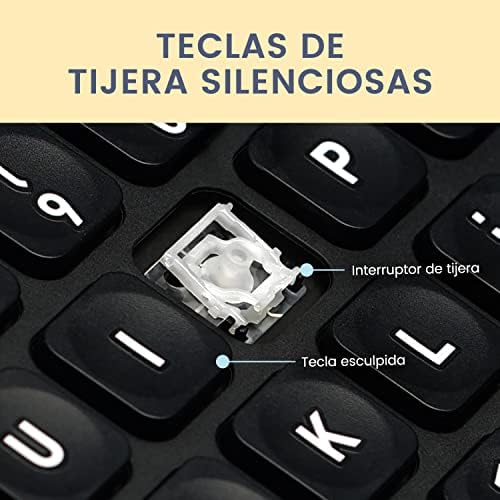 Perixx PERIBOARD-332 Compact Mini USB Keyboard – Sleek White Backlit QWERTY Spanish Layout with Silent X-Type Scissor Keys for Enhanced Typing Comfort – Perfect for Limited Desk Spaces and Effortless Plug-and-Play Setup