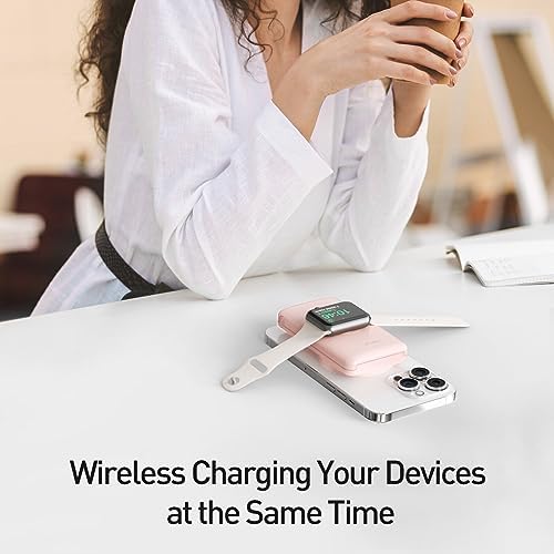 i WALK MAG-X Magnetic Wireless Power Bank with Integrated Apple Watch Charger – 10000 m Ah PD Fast Charging Solution for i Phone 16/15/14/13/12 Series and Apple Watch Ultra/8/7/6/5/4 – Ultimate Portability and Efficiency for On-the-Go Charging
