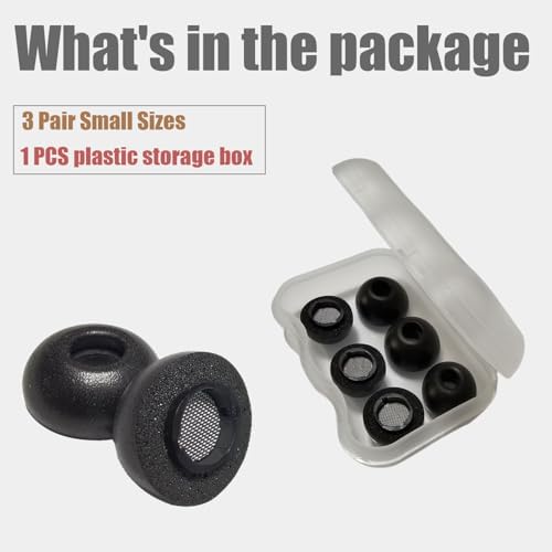 Premium Memory Foam Earbud Tips for Samsung Galaxy Buds3 Pro – Superior Comfort & Noise Isolation Replacement Tips, 3 Pairs in Black, Small Size – Optimize Your Listening Experience with Enhanced Fit and Sound Quality