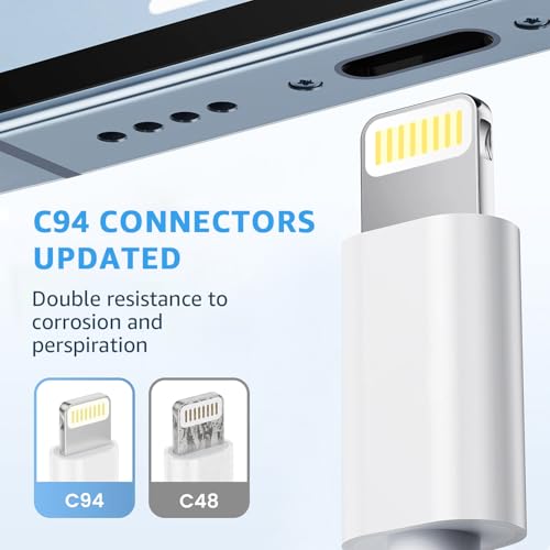 Premium Lightning Cable Set for Apple Devices – 2-Pack (3 FT & 6 FT) USB C to Lightning Charger Cords for i Phone 14, 13, 12, 11 Pro Max, XR, XS, X, 8, 7, 6 Plus, SE & i Pad – Fast Charging & Durable Car Charging Solution for On-the-Go Power