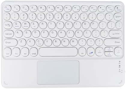 Ultra-Slim Pink Bluetooth Keyboard with Touchpad – Multi-Device Compatible Rechargeable Wireless Keyboard for i Pad, i Phone, Android, PC & Mac – Effortless Typing & Intuitive Navigation for On-the-Go Professionals and Students