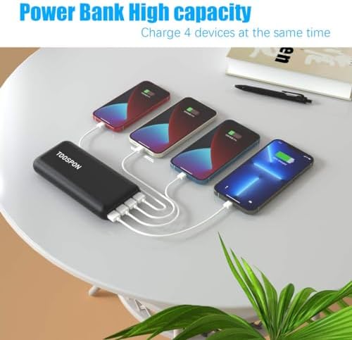 High-Capacity 50,000 m Ah Portable Power Bank – Fast Charging with QC 3.0 & PD 20 W, Dual USB-C/USB-A Outputs, LED Battery Indicator – Ultimate Multi-Device Charger for Smartphones, Tablets, Smartwatches, and Cameras – Travel Ready Power Solution