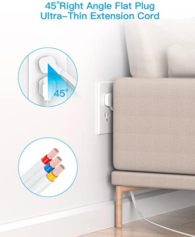 HANYCONY Travel Power Strip with 6 Outlets & 3 USB Ports – 5 ft Flat Plug Extension Cord for Cruise Ships & College Dorms – Space-Saving Wall Mount Design for Ultimate Convenience & Fast Charging Efficiency