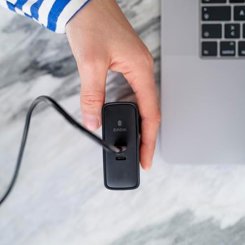 Einova Polaris 140 W Dual USB-C Fast Charger – Charge Two Laptops at Once with PD 3.1 & PPS Technology – Compact Ga N Wall Charger with 6 ft 5 A Cable for Ultimate Portability – Ideal for Professionals & Students on the Move