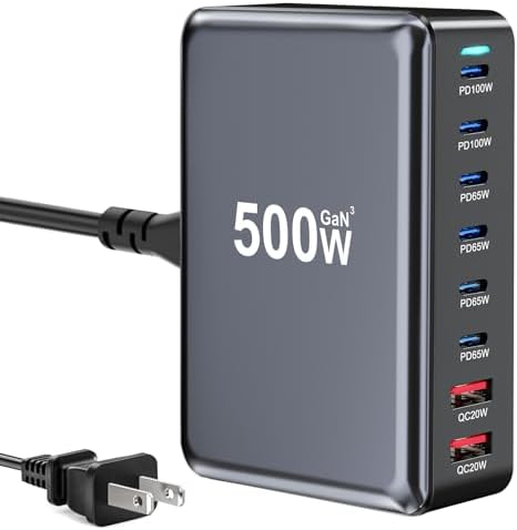 High-Powered 440 W Ga N 8-Port USB-C Charging Hub – Dual PD & PPS Fast Charger for Mac Book Pro/Air, i Phone 16/15/14/13/Pro Max – Compact, Durable Solution for Home, Office & Travel Efficiency