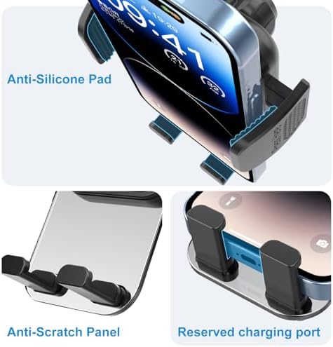 Upgraded 3-in-1 Car Phone Holder Mount,Phone Mount for Car Dashboard Air Vent Windshield,iPhone car Mount for All Smartphones & Car Models – Enhanced Compatibility and Speed