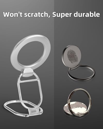 Revolutionary MINDSKY Mag-Safe Phone Grip & Stand for i Phone 12/13/14/15 Series – 360° Dual-Arm Adjustable Kickstand with Superior Magnetic Support – Lightweight, Durable Design for Enhanced Drop Protection – Effortless Hands-Free Use & Easy Wireless Charging Compatibility