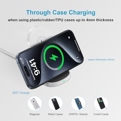 Samsung Galaxy Z Flip & Fold Wireless Charger Stand – 15 W Fast Charging Dock for Z Fold 7/6/5/4/3/2 & Z Flip 7 FE/6/5/4/3 – Universal Compatibility, Smart Safety Features, and Optimal Charging Efficiency – Ideal Desk Charging Solution – 1-Year Warranty Included