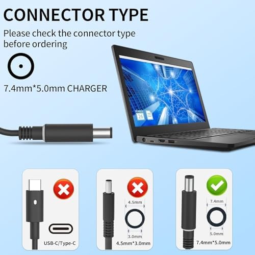 Powerful 65 W USB-C Laptop Charger for Dell – Optimized for XPS & Latitude Series – Lightweight, Travel-Friendly AC Adapter with Advanced Safety Mechanisms – Perfect for Home and Office Use – Versatile Fast Charging Solution for Enhanced Device Performance and Protection
