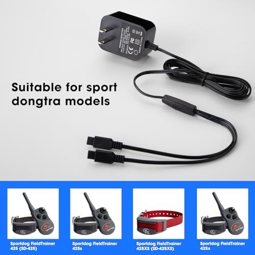 Ultra-Fast Replacement Charger for Sport DOG Remote Trainers SD-425, SD-425 S, SD-425 CAMO & SD-825 – Reliable Power Source with Enhanced Compatibility for Seamless Dog Training Sessions – Lightweight and Durable AC Adapter for Optimal Performance and Maximum Convenience