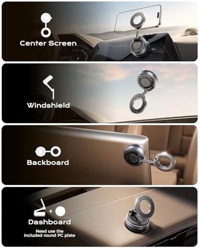 Revolutionize Your Driving with the MRGLAS 2025 Enhanced Vacuum Magnetic Phone Holder – 360° Adjustable, Foldable Magsafe Suction Cup Mount for i Phone & More, Boasting 89+ LBS Suction Power and 2800 gf Magnet Strength – Ultimate Car & Truck Accessory for Men and Women, Unmatched Compatibility and Safety