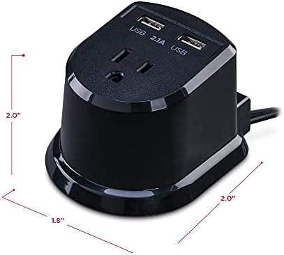 Cyber Power CSP105 U Professional Dual USB Power Station – Fast Charging Desktop Power Strip with Surge Protection for Home & Office Use, Compact Black Design for Enhanced Portability and Device Compatibility