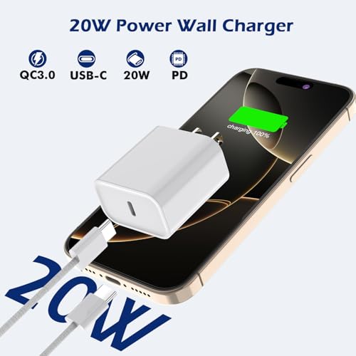 Ultimate 10 FT Fast Charging i Phone Bundle: USB C to Lightning Cable & Type C Wall Adapter – Unmatched Speed & Convenience for i Phone 14/13/12/11/X Models – Dual Pack for Home & Office Use – Premium Quality Charging Solution