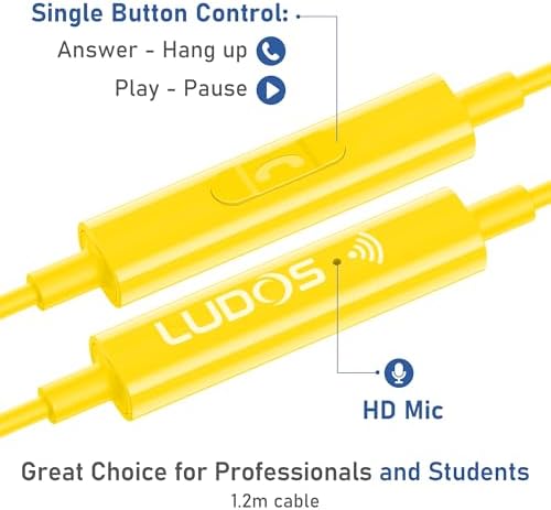 LUDOS OMNITONE USB-C Earbuds – Rich Sound Quality & Comfortable Fit for i Phone 16 & Samsung Galaxy S24 – Noise-Canceling Technology, Ergonomic Design, 5-Year Warranty – Turquoise – Perfect for Music, Gaming, and Calls with Quick USB-C Connectivity and Wide Device Compatibility