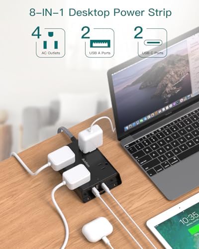 Ultimate 15 ft Surge Protector Power Strip with 4 USB Ports, Addtam Flat Plug Extension for Home Office and College Dorm – Enhanced Compatibility, Space-Saving Design, and Fast Charging for Multiple Devices