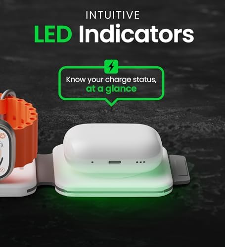 Infina Core 3-in-1 Magnetic Wireless Charging Station for Apple Devices – Ultimate Travel Charger for i Phone 12-16 Pro Max/Plus, Air Pods & Apple Watch – Compact Foldable Design with Rapid Charging and Enhanced Compatibility