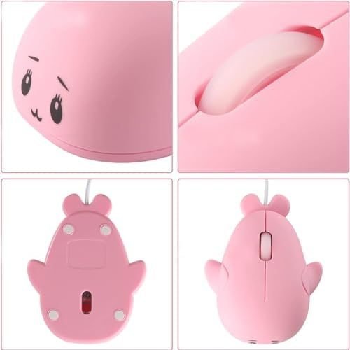 Delightful Pink Dolphin USB Wired Mouse – Adorable 1600 DPI Optical Mouse for Kids and Adults | Perfect for Travel, School, Office & PC Use | Fun Cartoon Design for Enhanced Productivity and Smiles