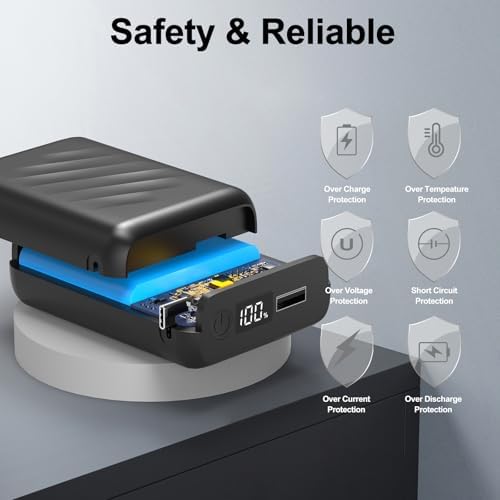 High-Capacity 20000 m Ah Rechargeable Power Bank for Heated Apparel – Versatile 5 V/7.4 V Battery Pack with LED Indicator, Dual DC/USB Outputs for Ultimate Compatibility – Fast Charging Portable Charger for i Phone, i Pad, Samsung, and More – Essential Outdoor Accessory for Winter Comfort