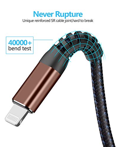 MFi Certified 16 ft Lightning Cable – 2 Pack Extra Long i Phone Charger for Ultimate Charging Flexibility, Fast Data Transfer, Durable Braided Design, Compatible with i Phone 12/11/11 Pro/11 Max/X/XS/XR/XS Max/8/7/6/5 S/SE and i Pad Mini/Air – Enhanced Performance in Blue