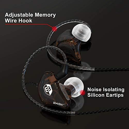 BASN Bsinger PRO Hybrid Dual Driver In-Ear Monitors with Detachable MMCX Cables – Premium Sound Isolating Earbuds for Musicians and Audio Professionals – Lightweight, Ergonomic Design for Extended Comfort and Versatile Device Compatibility – Enhanced Audio Clarity for Studio and Stage Performance