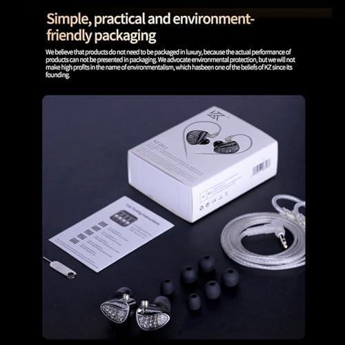 KZ ZA12 Hybrid Driver In-Ear Monitors – Premium Audiophile Earphones with 2 Dynamic & 4 Balanced Armature Drivers for Superior Sound Clarity, Customizable Detachable 2-Pin Cable, Ergonomic Comfort Fit for Long Listening Sessions, Perfect for Gamers & Music Enthusiasts, High-Fidelity Mic for Enhanced Communication Quality