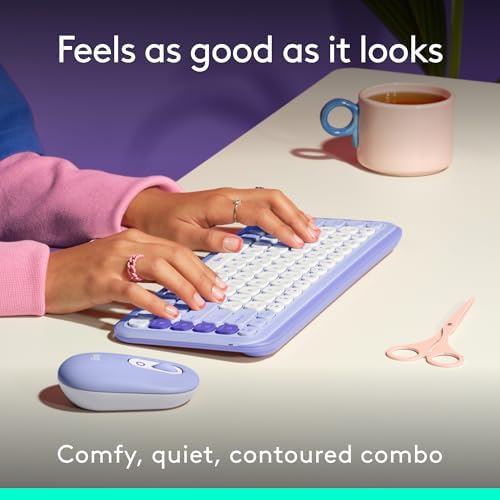 Elevate Your Workspace with the Logitech POP ICON Wireless Bluetooth Keyboard – Stylish Graphite & White Design, Effortless Multi-Device Switching, Comfortable Low-Profile Typing, and Customizable Keys for Enhanced Productivity on Laptops, Tablets, and PCs