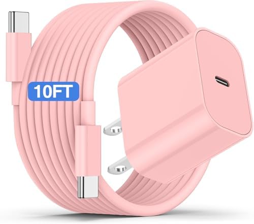 Maximize Your Charging Efficiency with the 20 W USB-C Power Adapter and 10 ft Type C Cable – The Ultimate Fast Charging Solution for i Phone 16, 15 Pro Max, and i Pad Featuring Advanced Safety Mechanisms for Secure On-the-Go Power Management and Unrivaled Compatibility