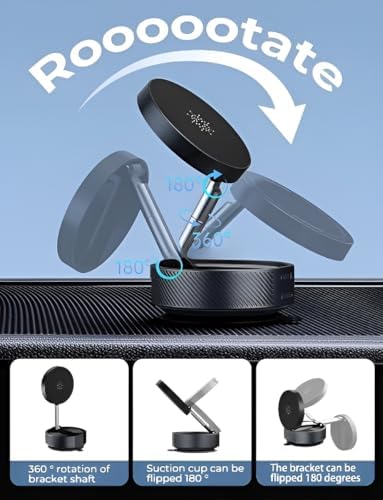 Ultimate 2025 Vacuum Magnetic Phone Holder – 360° Rotating Stand for One-Handed Convenience in Car, Bathroom & Gym – Superior Suction Power for All i Phone & Android Models – Designed for Modern Lifestyles and Enhanced Usability