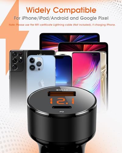 ZEEHOO 95 W High-Speed USB-C Car Charger – Dual Port Fast Charging Adapter for i Phone 15 Pro Max, Samsung Galaxy S23/S22 & More – Ultimate Device Compatibility and Safety Features for On-the-Go Power