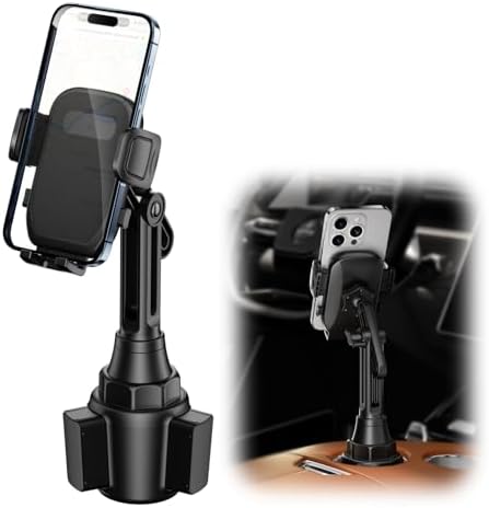 Universal Car Cup Holder Phone Mount with 360° Rotation – Adjustable Height Smartphone Holder for Optimal Driving Convenience – Fits 2.5 to 4.1 Inch Cup Openings – Durable, Stylish Design Compatible with All Phones – Elevate Your In-Car Experience Today!