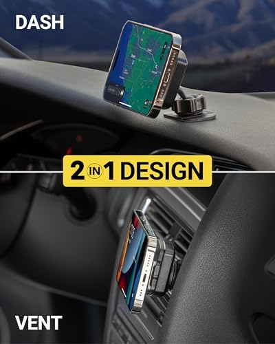 Scosche Magic Mount Pop: 360° Magnetic Suction Cup Phone Holder for Safe and Convenient Driving – Universal Compatibility with i Phone & Android Smartphones, Easy Installation, and Enhanced Usability for Collapsible Grips