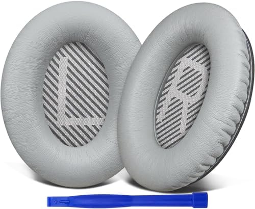 Ultimate Comfort Earpads for Bose QC35 & QC35 II – Luxurious Leather Design with Superior Noise Isolation Foam and Enhanced Thickness for Optimal Listening – Stylish Grey Replacement Cushions to Revitalize Your Headphones