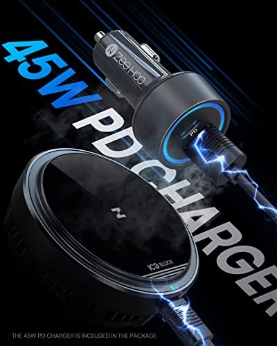 Revolutionary ICEBLOCK 15 W Magnetic Wireless Car Charger Mount for i Phone 13 Pro Max – Mag-Safe Compatible, Hands-Free Convenience, Rapid Charging, and Adjustable Viewing Angles for Ultimate Driving Experience