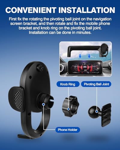 Experience Unmatched Convenience with the Autorder Custom Fit Phone Holder for 2019-2022 Mercedes-Benz C-Class, GLC, and 2021-2022 V-Class – Hands-Free 360-Degree Rotating Mount for 10.25″ Screens – Securely Access GPS, Music & Calls Effortlessly – Premium Quality Car Phone Cradle for Ultimate Compatibility and Style – Enhance Your Driving Safety with Easy Installation and Durable Design – Perfect Accessory for Modern Mercedes-Benz Owners