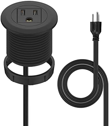 Revolutionary Mini Desktop Power Hub Grommet with 6.56 FT Extension Cord – Sleek Recessed Outlet for Effortless Charging of Laptops, Smartphones, and More – Ideal Desk Accessory for Clutter-Free Workspaces and Enhanced Device Compatibility