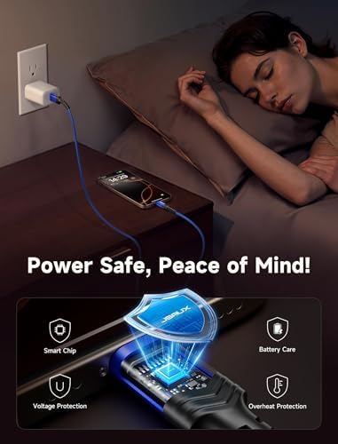 JSAUX 10 ft USB C Cable 2-Pack – High-Speed Charging & Data Transfer for i Phone 16 Series, Samsung Galaxy S20/S10/S9 & Note 20 – Durable Nylon Braided Design for Ultimate Reliability – Perfect for Home, Office & On-the-Go Use – Enhanced Compatibility with USB 3.1 Technology – Sleek Black Finish for Professional Aesthetics