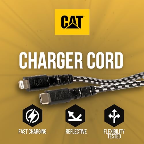 CAT MFi Certified 10-Foot Lightning Cable – Premium Fast Charging & Data Sync for i Phone and i OS Devices with Universal USB-C Compatibility, Durable Reinforced Design for Home, Office, and Travel Efficiency