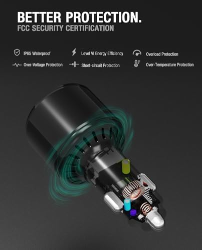ALIENSX High-Performance Car Charger for Starlink Mini – Ultimate 0.2 M USB-C to DC Female Adapter & 2 M Power Cable, Rapid USB-C PD 100 W/45 W & USB-A QC 3.0 35 W Ports, Durable Charging Solution for Cars/RVs/Trucks – Unmatched Compatibility & Efficiency