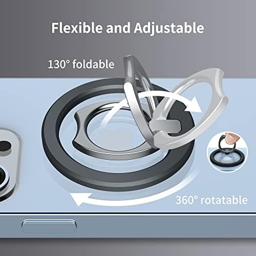 Premium PROfezzion Magnetic Phone Grip Holder – 2 Pack Zinc Alloy Ring Stand for Mag Safe i Phone 16/15/14/13/12 Pro Max – Enhanced Magnetism & Ergonomic Design for Ultimate Comfort and Secure Grip – Compatible with Mag Safe Cases & Magnetic Car Mount – 360° Rotatable, 130° Foldable – Slim Profile with No Residue Removal – Fashion-Forward Colors: Black, White, Blue & Purple – Perfect for On-the-Go Convenience and Multi-Functional Use