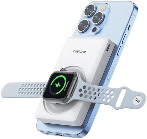 5000 m Ah Wireless Magnetic Power Bank with 15 W Fast Charging – Dual Device Charger for i Phone 16/15/14/13/12, Smartwatches & Earbuds – Compact Travel-Friendly Design with 20 W Output & Smart Safety Features for Reliable Power On-the-Go
