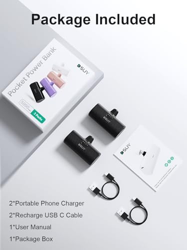 5000 m Ah Dual Pack Portable Power Bank for i Phone – MFi Certified Lightweight Charger with Built-in Cable for i Phone 14/13/12/11/XR/8 Plus Pro Max – Rapid Charging & Compact Design for On-the-Go Convenience