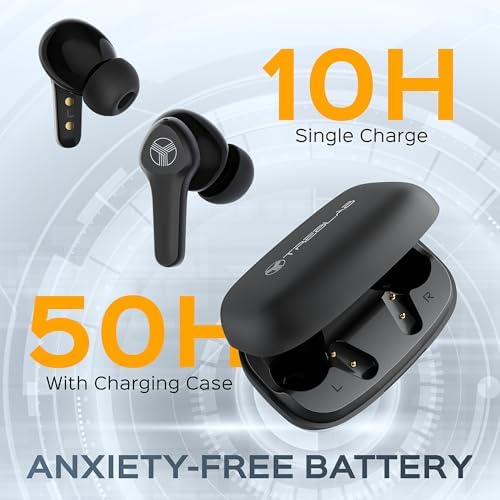TREBLAB X9 Pro Wireless Earbuds – Unmatched Hybrid Active Noise Cancellation, 6 AI Microphones for Crystal Clear Calls, IPX6 Waterproof for Ultimate Durability, 50 Hours Playtime, and Bluetooth 5.3 Fast Pairing – Ideal for Active Lifestyles, Travel, and Everyday Use