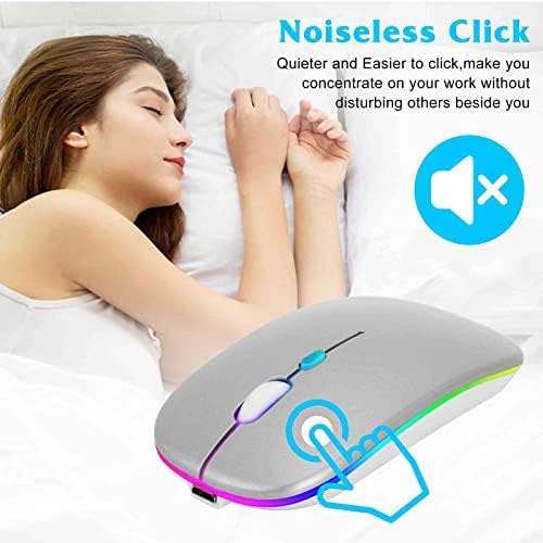 Urban X Wireless Bluetooth Rechargeable Mouse – Ergonomic Onyx Black Design for Dell Inspiron 15 3000/3505, PC, Mac, i Pad Pro, and Android Devices – Silent Click for Effortless Productivity and Comfort