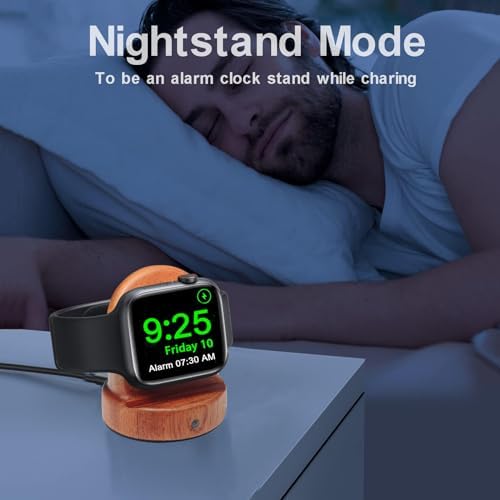 Sapele Wood Magnetic Charging Dock for Apple Watch – Elegant Fast-Charging Stand for Series 1-10, SE, and Ultra Models – Stylish and Portable Smartwatch Accessory for Home & Travel – Unique Durability and Chic Aesthetic Combined