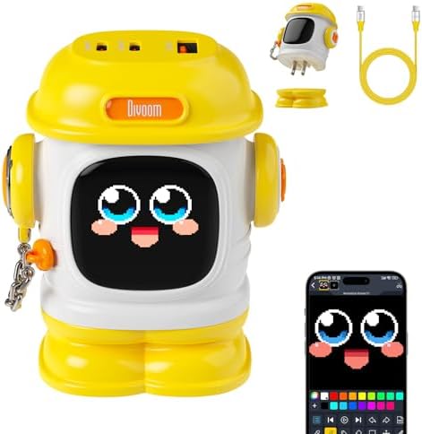 Divoom Dipow 65 W Ga N USB-C Fast Charger with Customizable Pixel Display – High-Efficiency Multi-Port Charging Hub for i Phone 16/15, Mac Book, Galaxy S23/S24, & Nintendo Switch – Includes 100 W Ultra-Fast Cable for Seamless Power Solutions on the Go