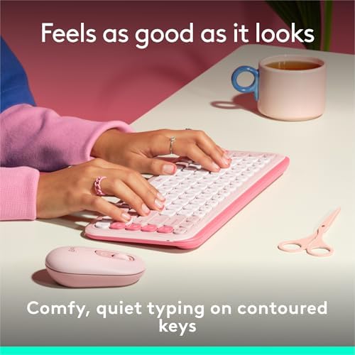 Elevate Your Workspace with the Logitech POP ICON Wireless Bluetooth Keyboard – Stylish Graphite & White Design, Effortless Multi-Device Switching, Comfortable Low-Profile Typing, and Customizable Keys for Enhanced Productivity on Laptops, Tablets, and PCs