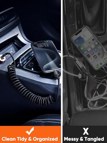 CableCreation Coiled USB C to USB C Cable 2Pack, Charger Cable for Carplay & Android Auto Compatible with iPhone 16, 15, Samsung Galaxy S24 / S23, Google Pixel, Tablet – Enhanced Compatibility and Speed